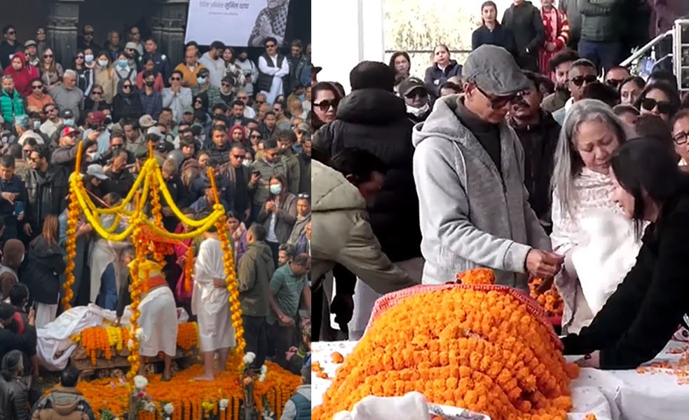 Senior artist Sunil Thapa’s last rites at Pashupati Aryaghat
